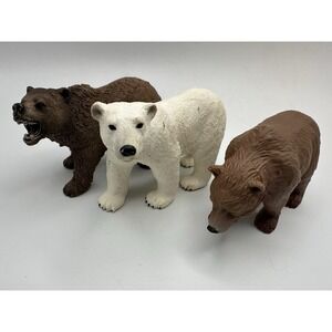 Grizzly Bear Cub Figurine - Detailed Plastic Model Figure - Cake Toppers